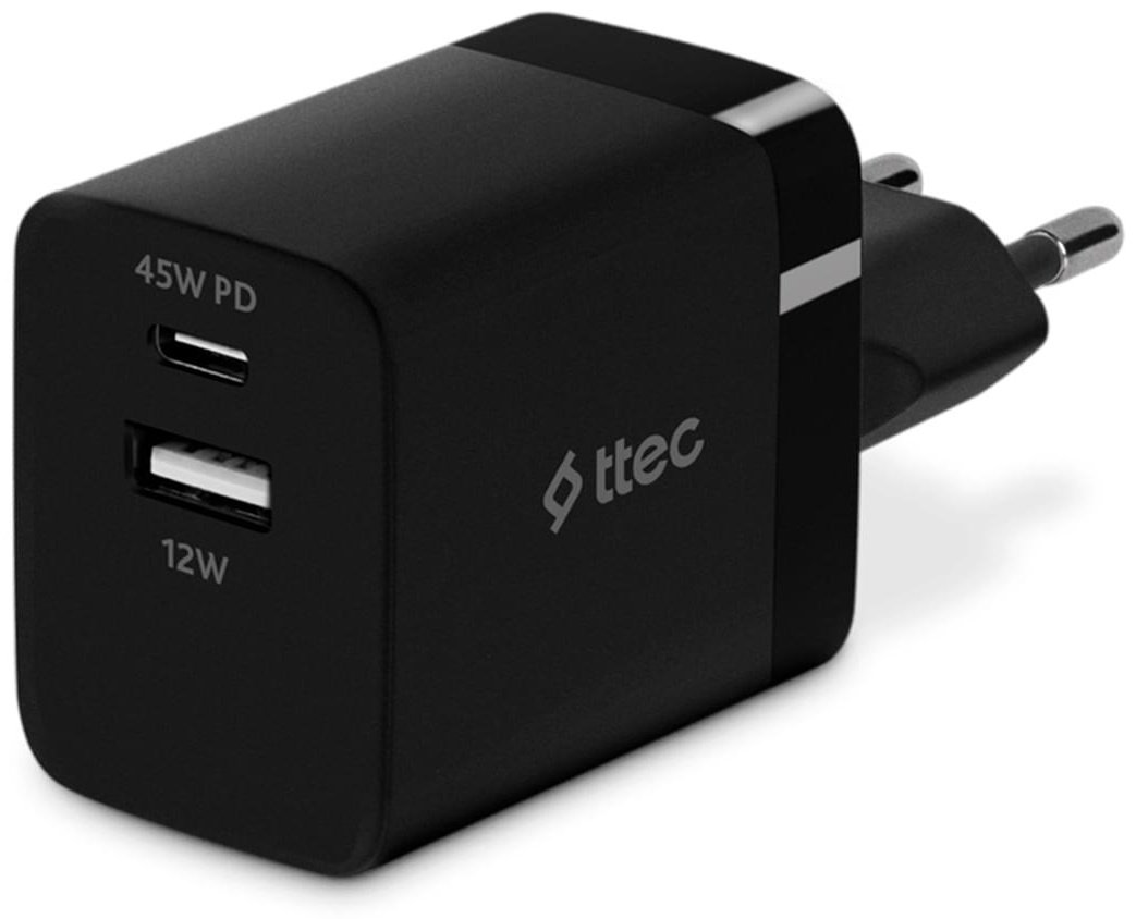 Зарядное устройство TTEC SmartCharger Duo PD 45W черный купить,NaN