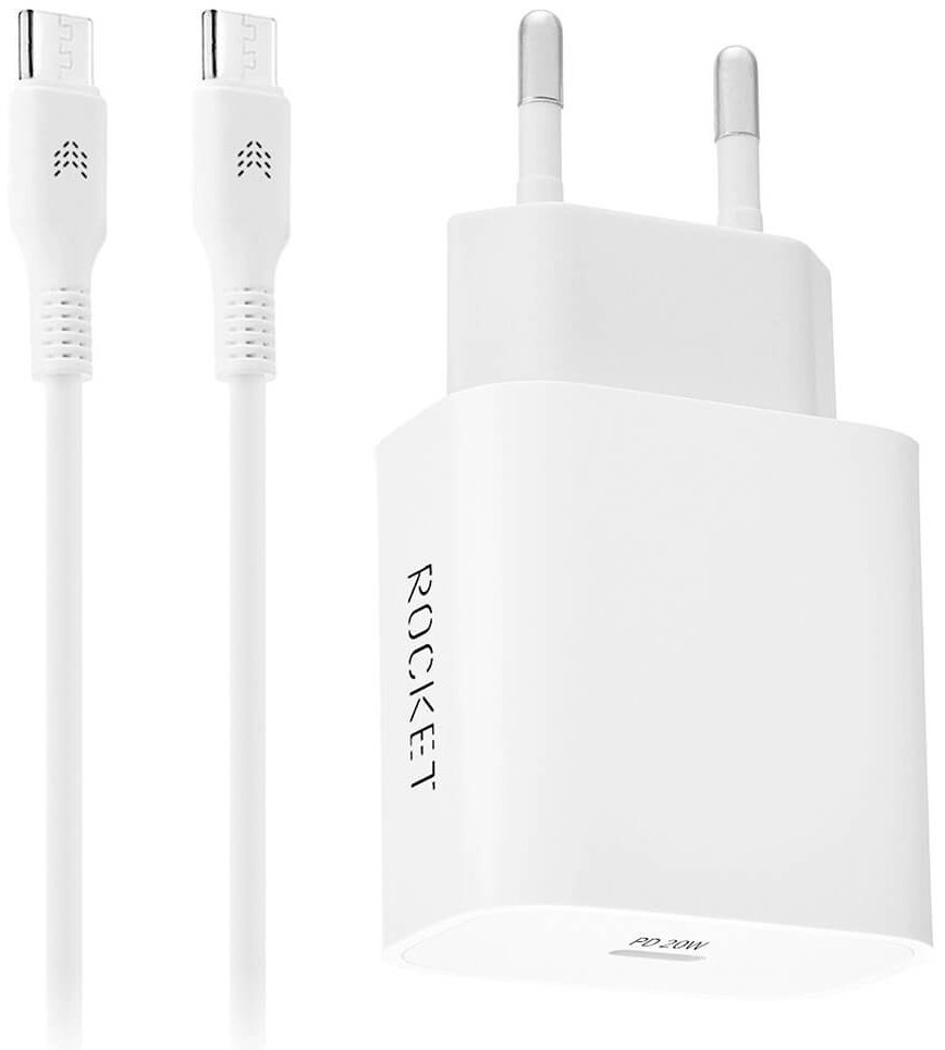 Зарядное устройство Rocket RWCC506WH20CC-C USB Type-C белый купить,0
