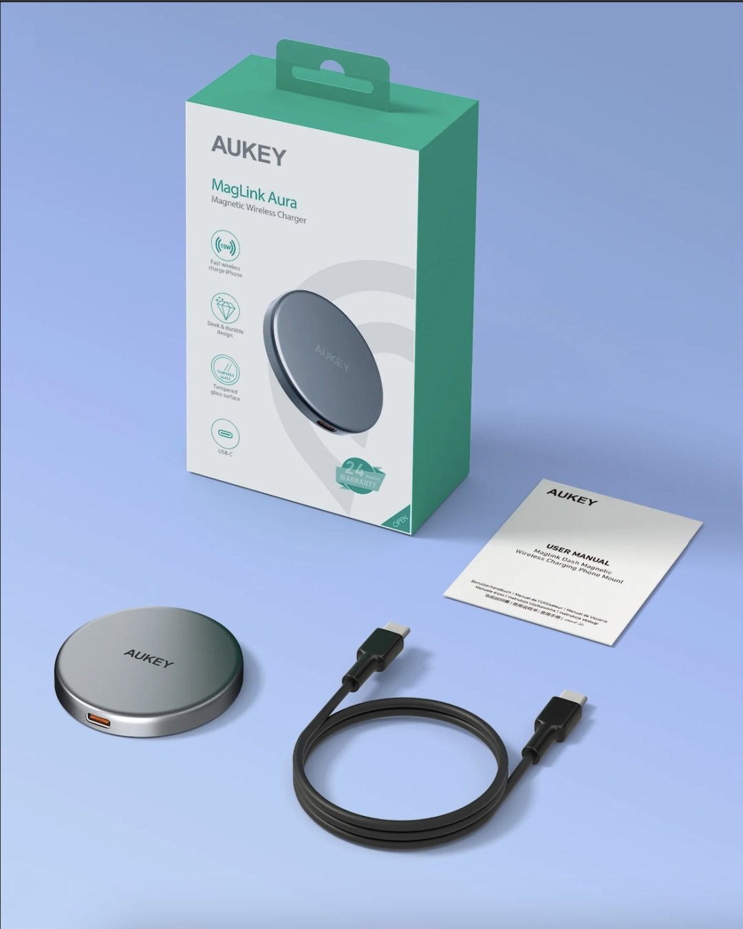 Зарядное устройство Aukey LC-MC10 MagFusion Aura USB Type-C Grey - ForteMarket Зарядное устройство Aukey LC-MC10 MagFusion Aura USB Type-C Grey купить,0