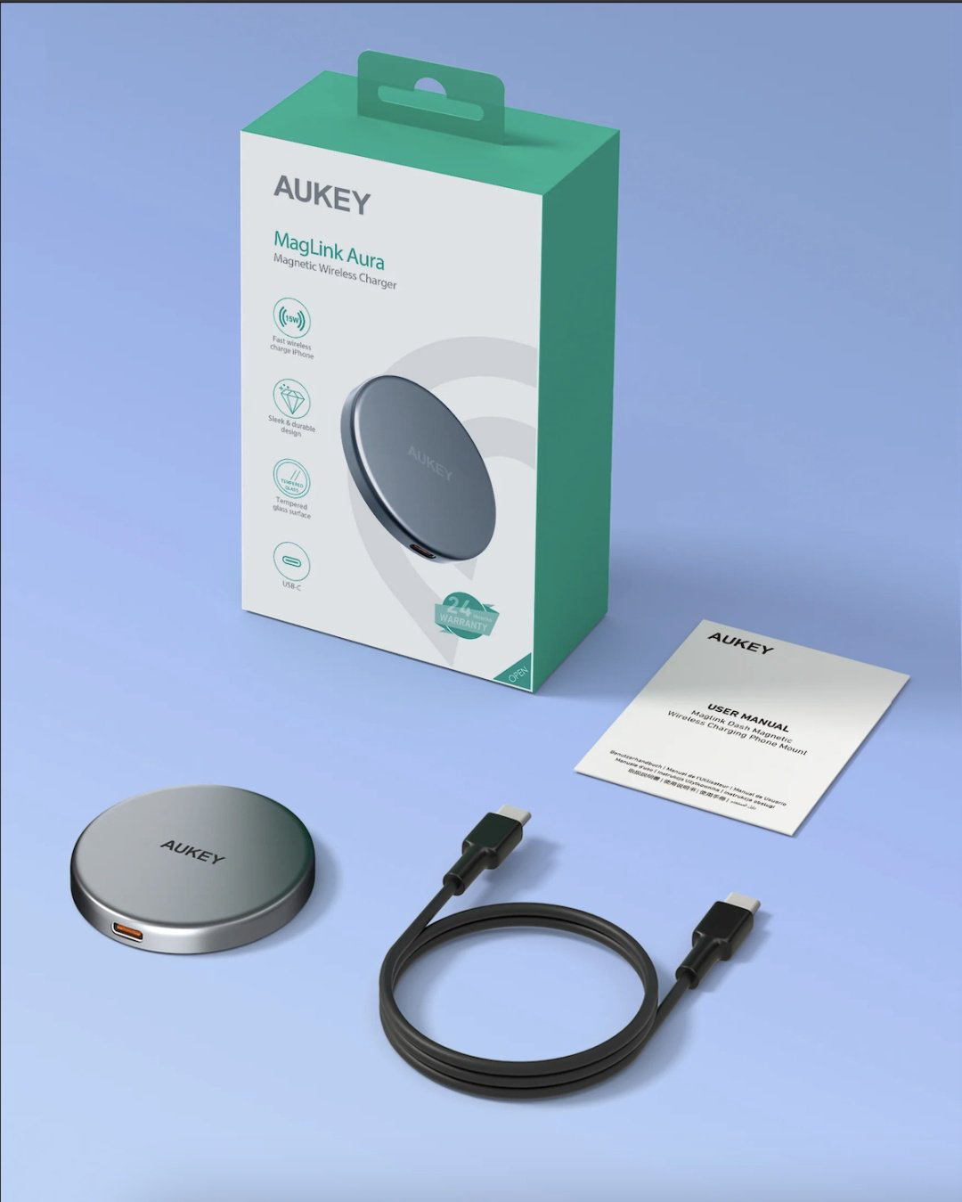 Зарядное устройство Aukey LC-MC10 MagFusion Aura USB Type-C Grey - ForteMarket Зарядное устройство Aukey LC-MC10 MagFusion Aura USB Type-C Grey купить,15990
