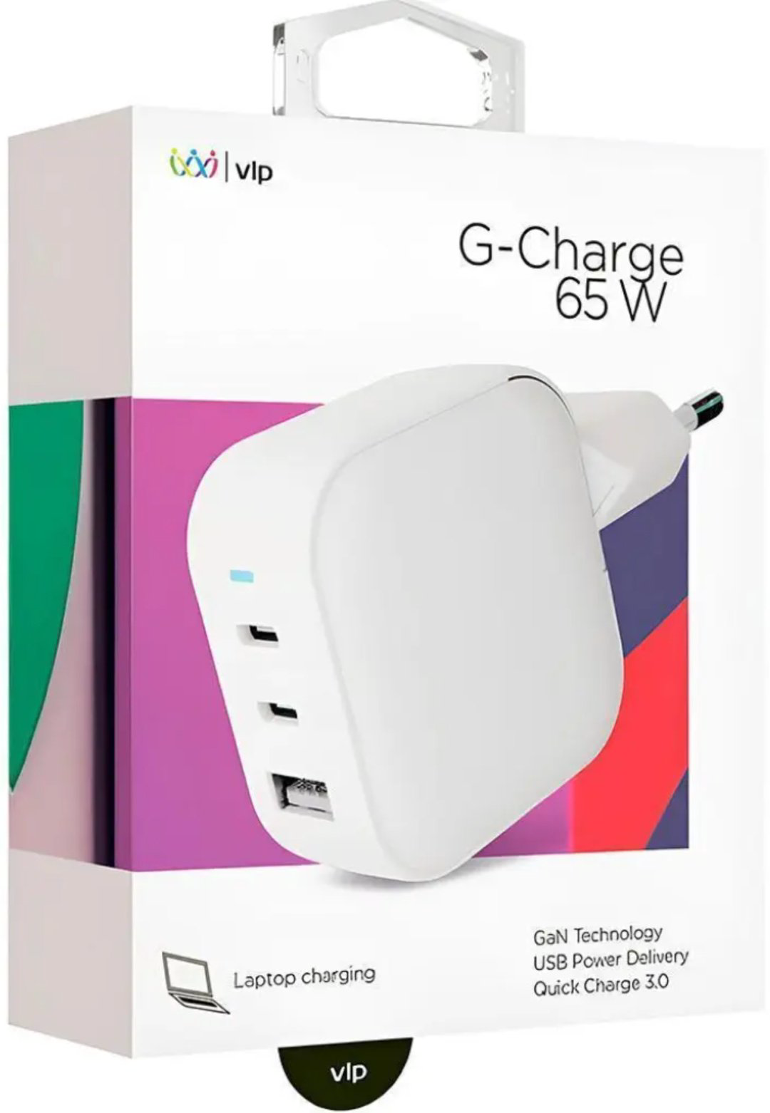 Зарядное устройство VLP G-Charge USB, USB Type-C белый купить,NaN