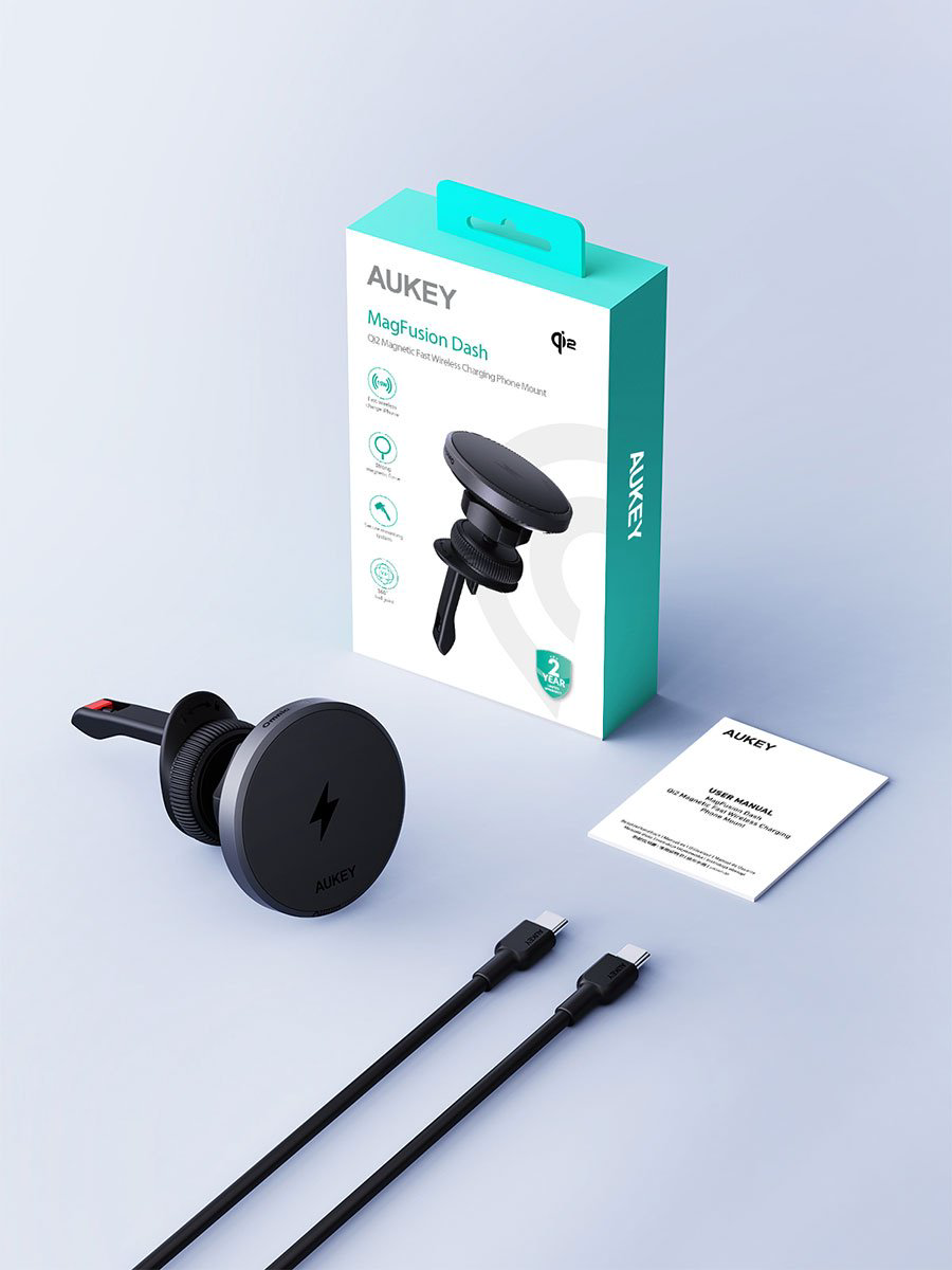 Зарядное устройство Aukey MagFusion Dash HD-MC13 USB Type-C серый купить,NaN