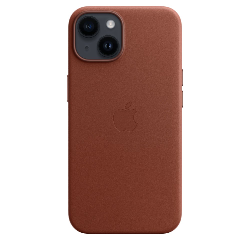 Чехол Apple для iPhone 14 Leather Case with MagSafe MPP73ZM/A умбра купить,NaN