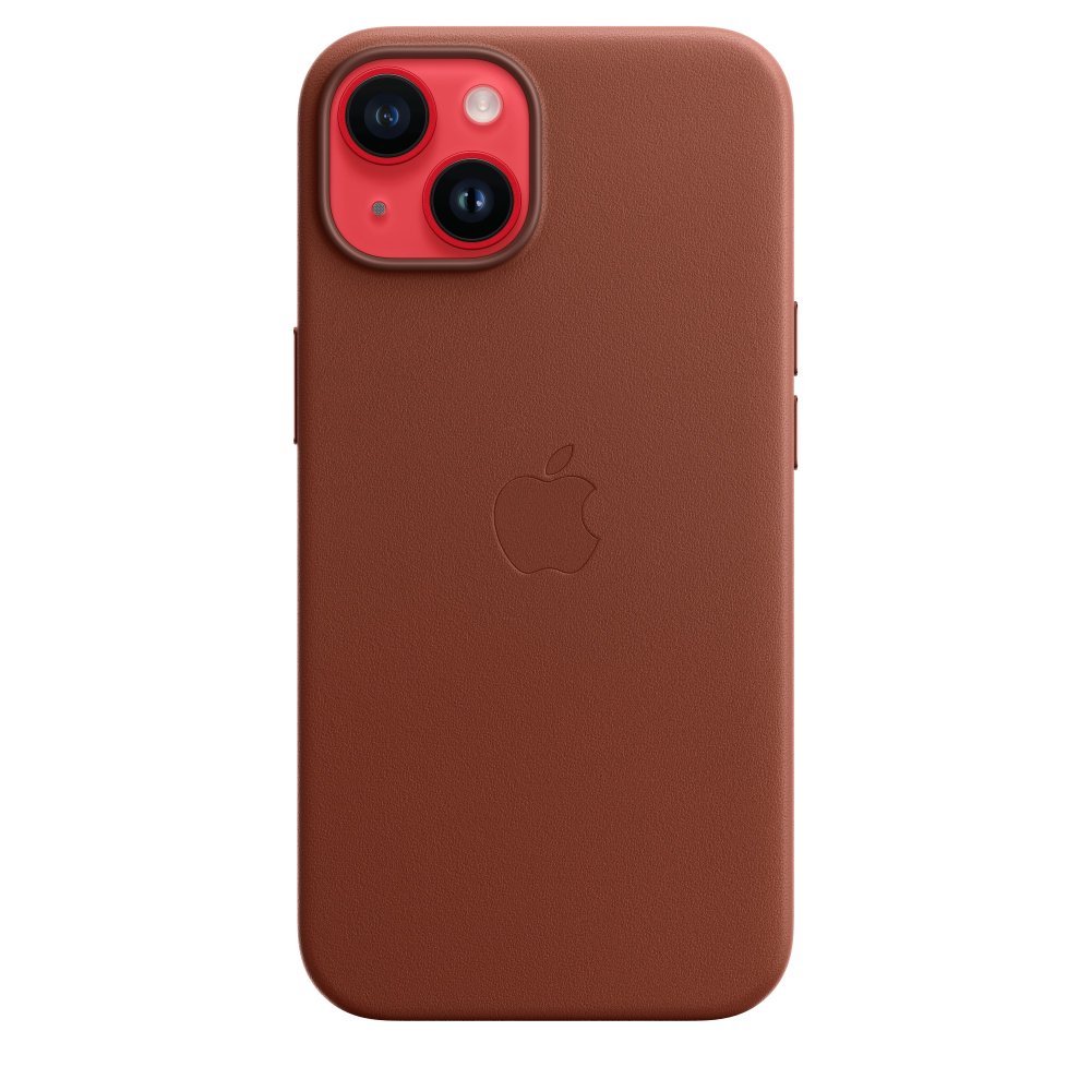 Чехол Apple для iPhone 14 Leather Case with MagSafe MPP73ZM/A умбра купить,NaN