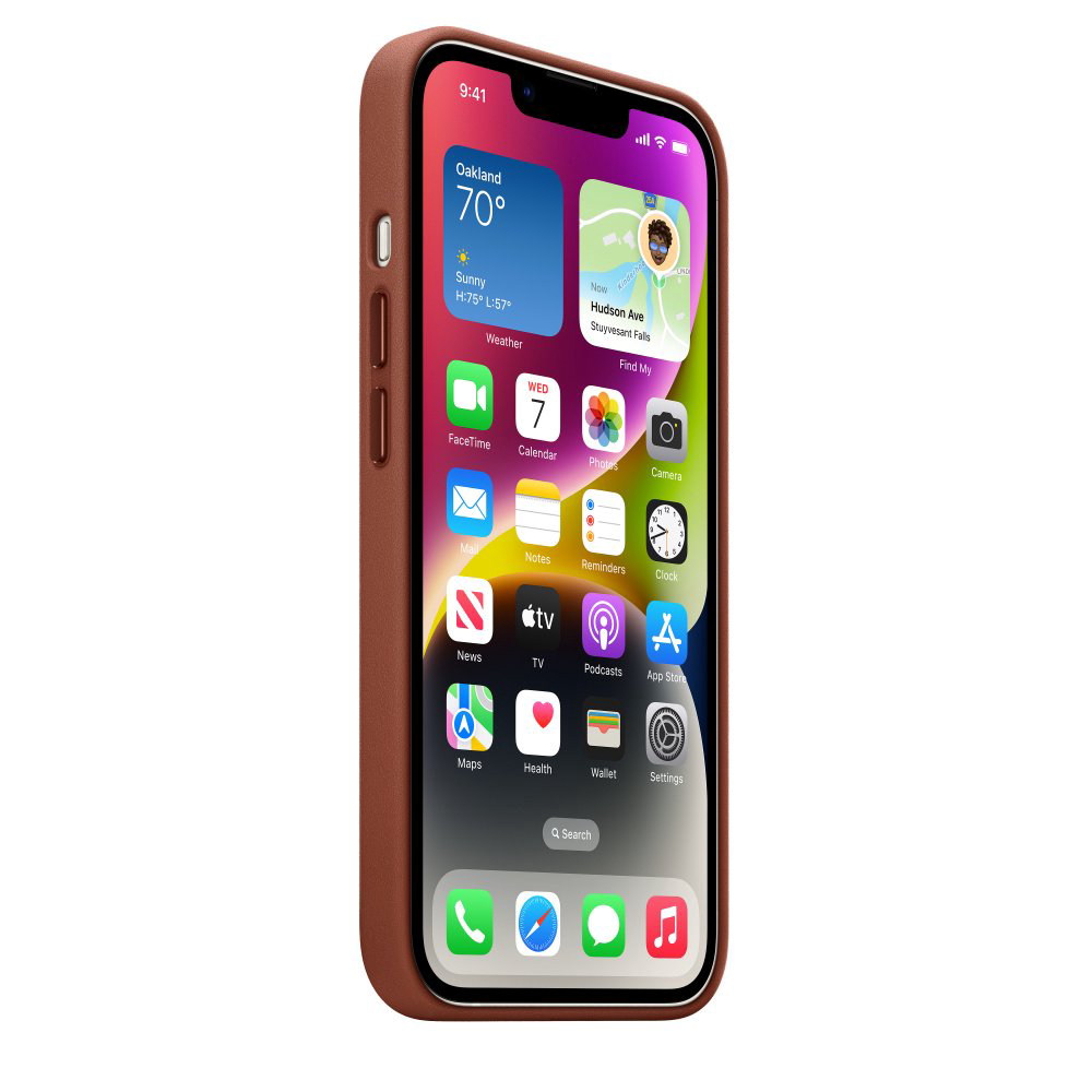 Чехол Apple для iPhone 14 Leather Case with MagSafe MPP73ZM/A умбра купить,NaN