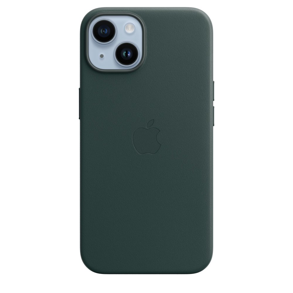 Чехол Apple для iPhone 14 Leather Case with MagSafe MPP53ZM/A зеленый лес