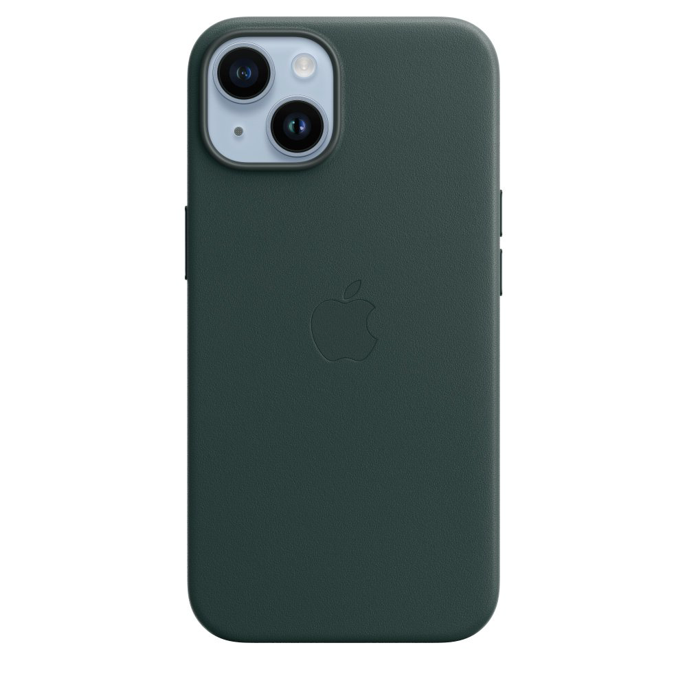 Чехол Apple для iPhone 14 Leather Case with MagSafe MPP53ZM/A зеленый лес купить,NaN