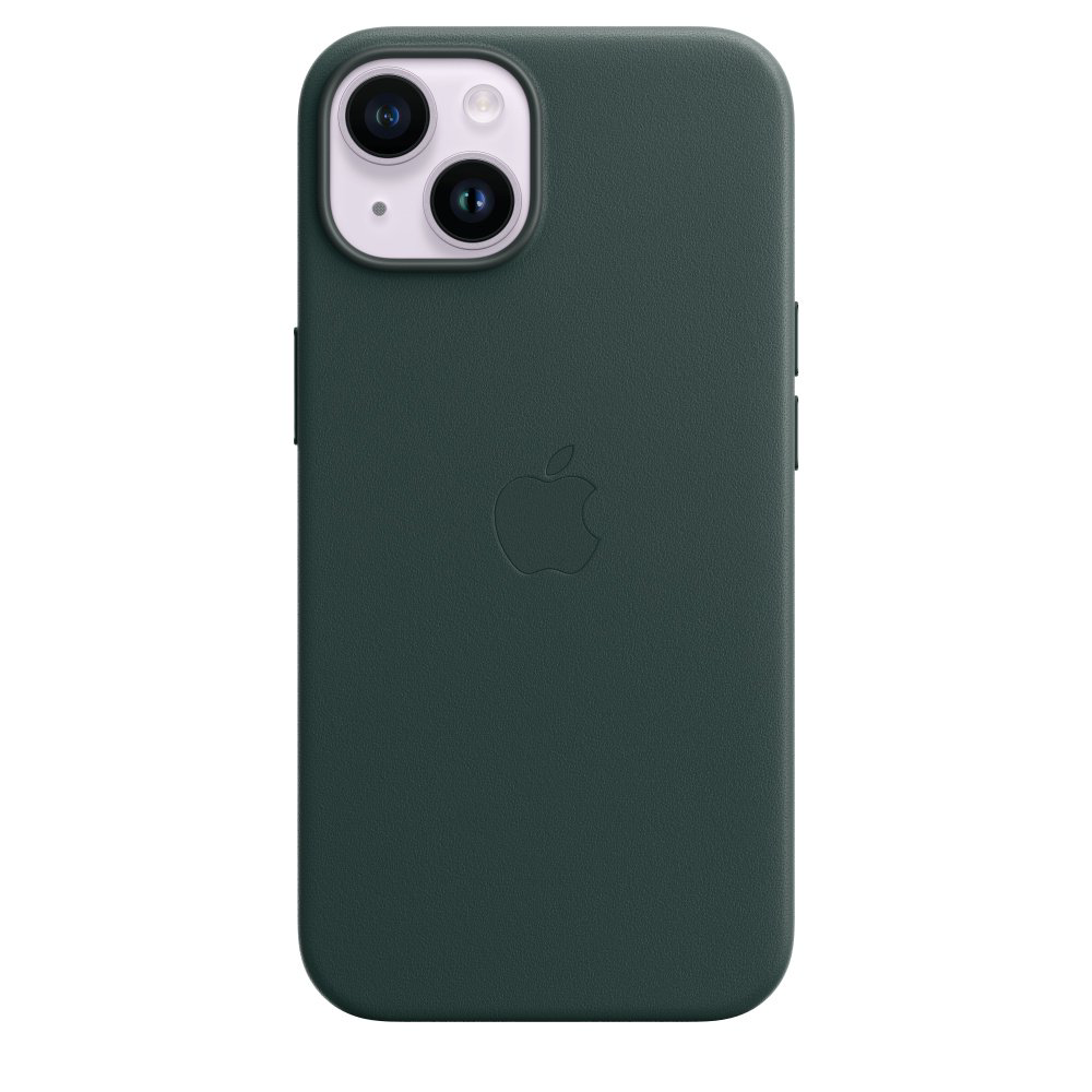 Чехол Apple для iPhone 14 Leather Case with MagSafe MPP53ZM/A зеленый лес купить,NaN