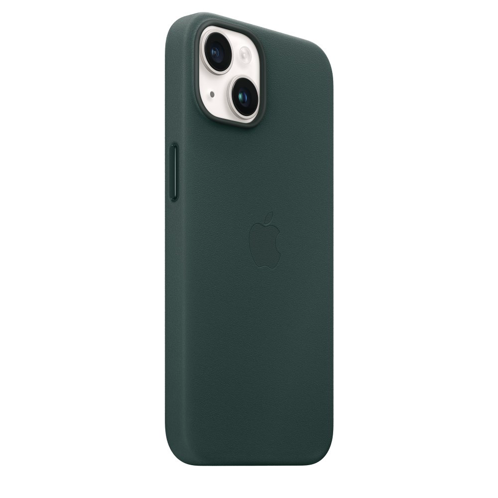 Чехол Apple для iPhone 14 Leather Case with MagSafe MPP53ZM/A зеленый лес купить,NaN