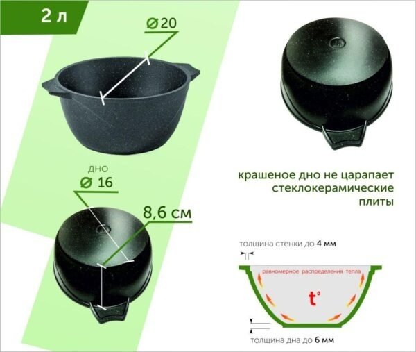 Кастрюля 2 л, Мечта 42802 алюминий купить,NaN