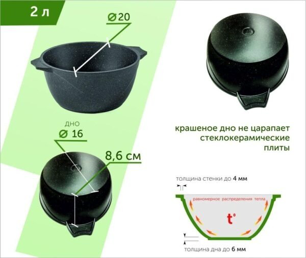 Кастрюля 2 л, Мечта 42802 алюминий купить,NaN
