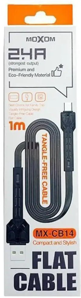 Кабель Moxom USB 2.0 (M), USB TypeC (M) черный купить,NaN