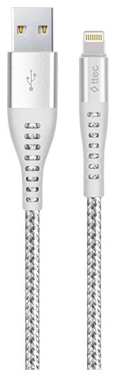 Кабель TTEC Lightning (M), USB 2.0 (M) серебристый купить,0