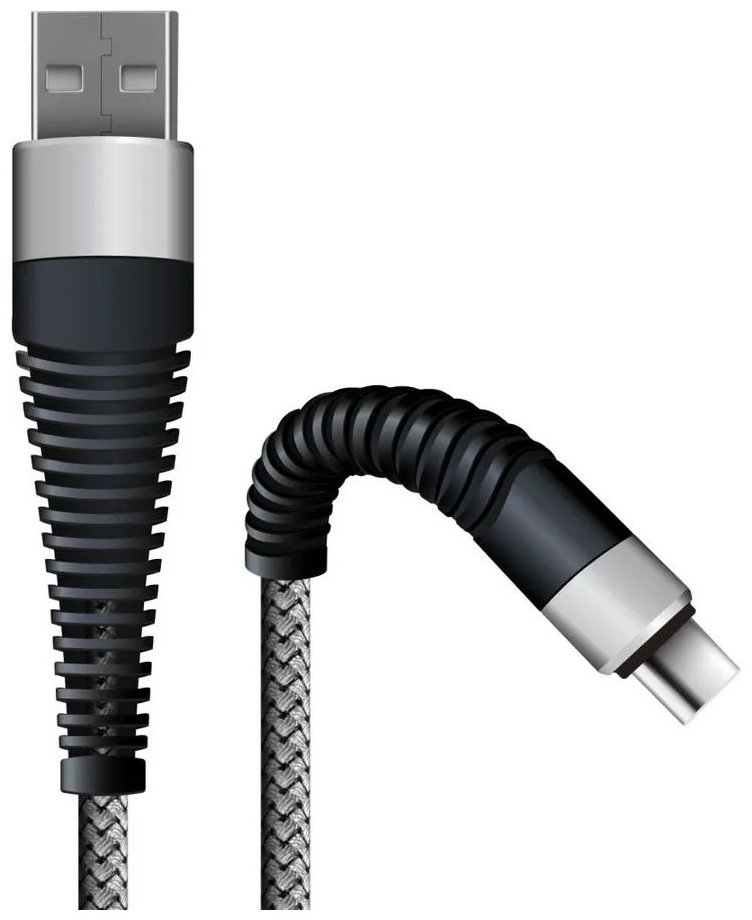 Кабель BoraSCO USB 2.0 (M), USB TypeC (M) серый