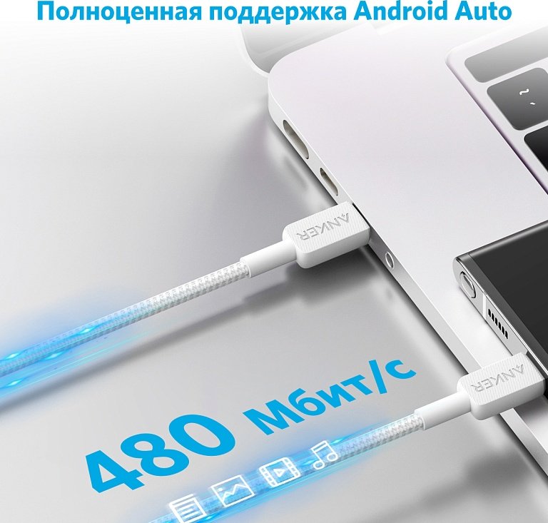 Кабель Anker PowerLine 322 USB TypeC (M) белый купить,0