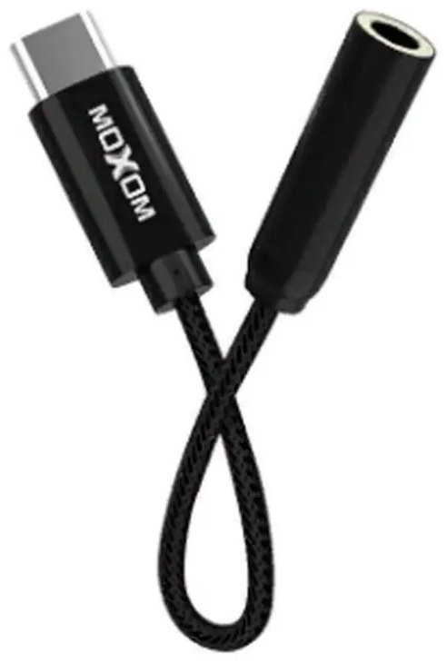 Переходник Moxom 3.5 мм jack (F), USB TypeC (M) черный купить,NaN