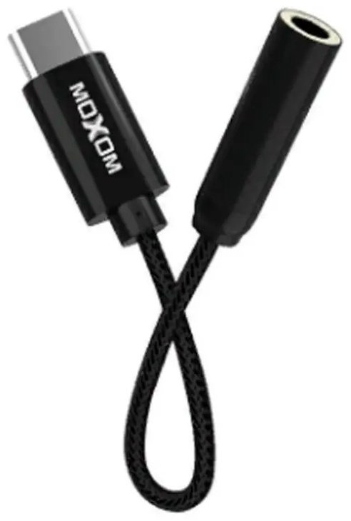 Переходник Moxom 3.5 мм jack (F), USB TypeC (M) черный купить,NaN