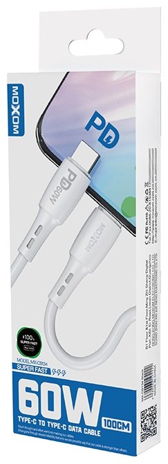 Кабель Moxom USB TypeC (M) белый
