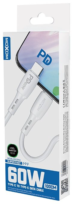 Кабель Moxom USB TypeC (M) белый купить,NaN