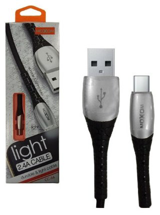 Кабель Moxom USB 2.0 (M), USB TypeC (M) серебристый купить,490