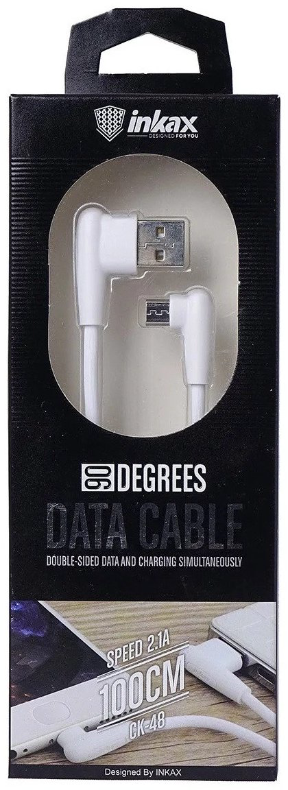 Кабель Inkax USB 2.0 (M), micro-USB 2.0 (M) белый купить,NaN