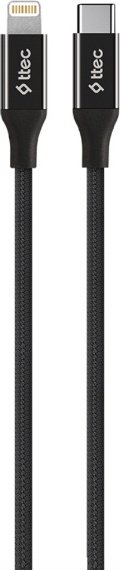 Кабель TTEC Lightning (M), USB TypeC (M) черный