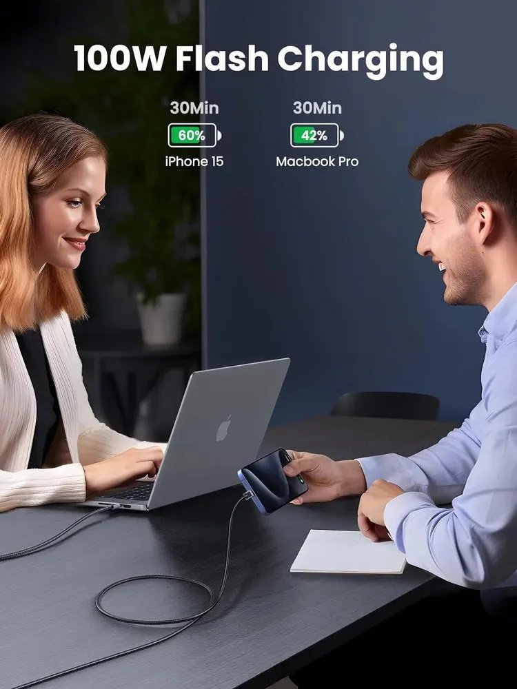 Кабель Ugreen USB TypeC (F), USB TypeC (M) черный