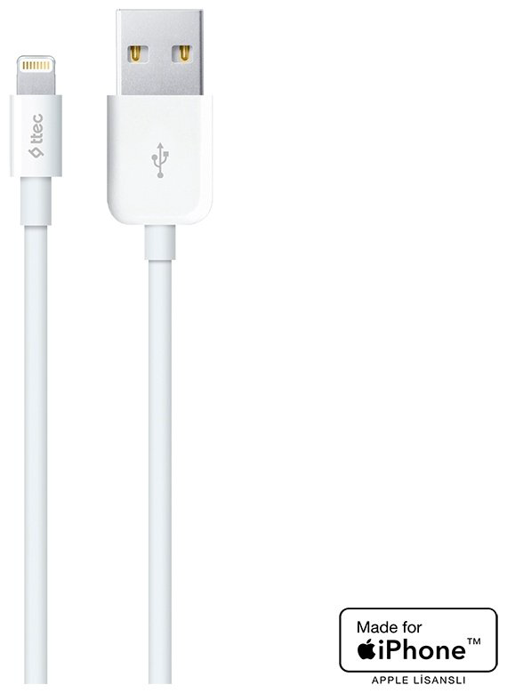 Кабель TTEC Lightning (M), USB Type-A (M) белый купить,NaN
