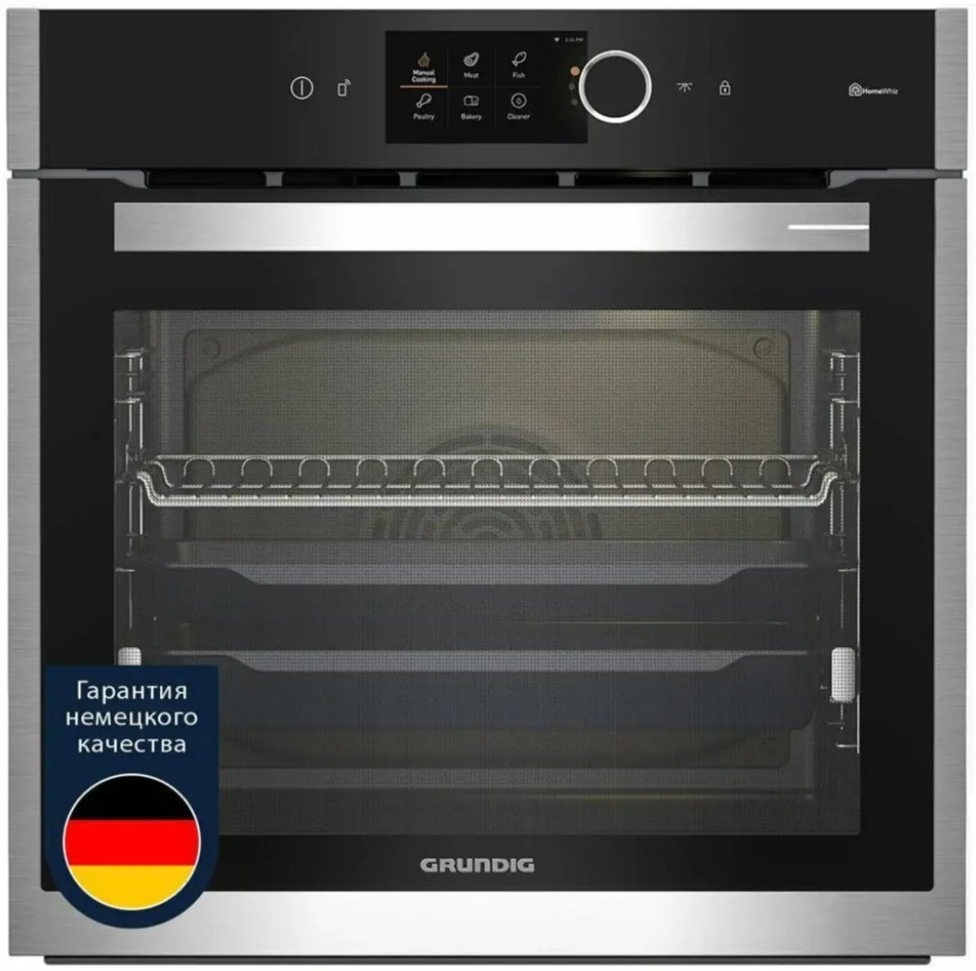 Духовой шкаф Grundig GEBM19600BCHI черный, серебристый