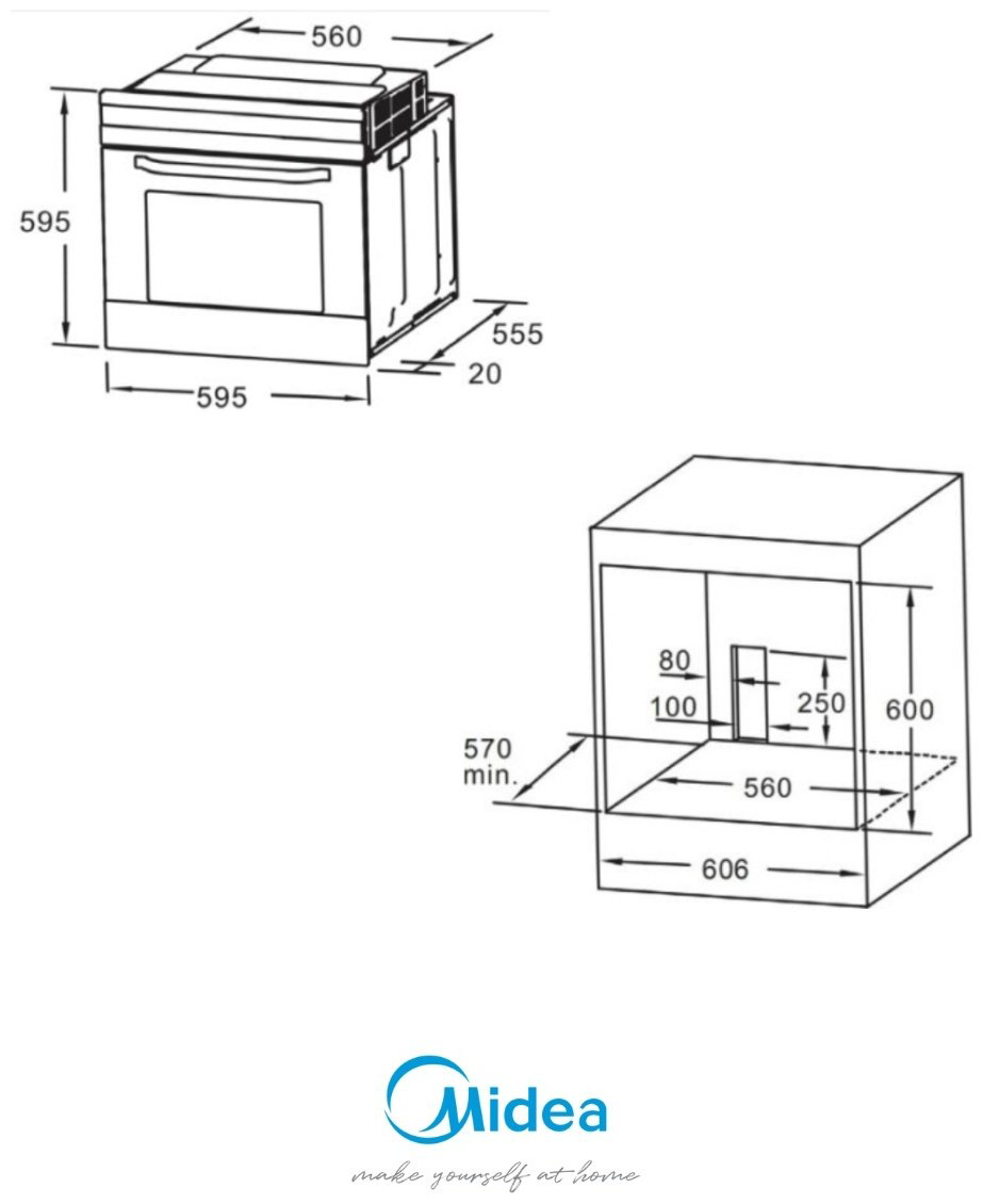 Духовой шкаф Midea MO670A4X серебристый купить,NaN