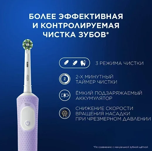 Электрическая зубная щетка Oral-B Vitality Pro Cross Action D103.423.3H Lilac Mist купить,0