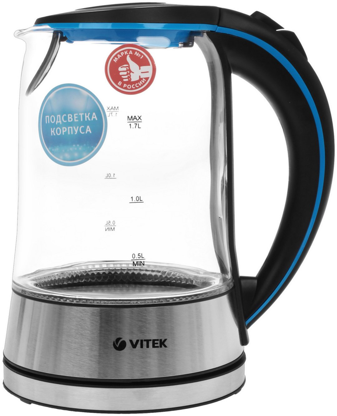 Электрочайник Vitek VT-7028 серебристый купить,NaN