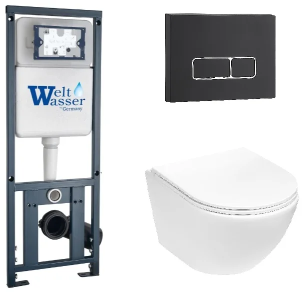 Инсталляция комплект WeltWasser MM41080 MARBERG 410 + MERZBACH 043 MT-WT + MAR 410 SE MT-BL белый