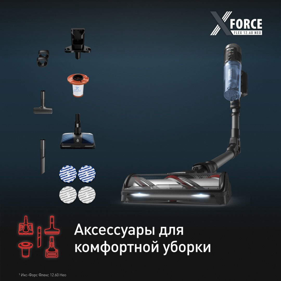 Пылесос Tefal X-Force Flex 12.60 Neo Aqua TY9LC1WO черный купить,229990