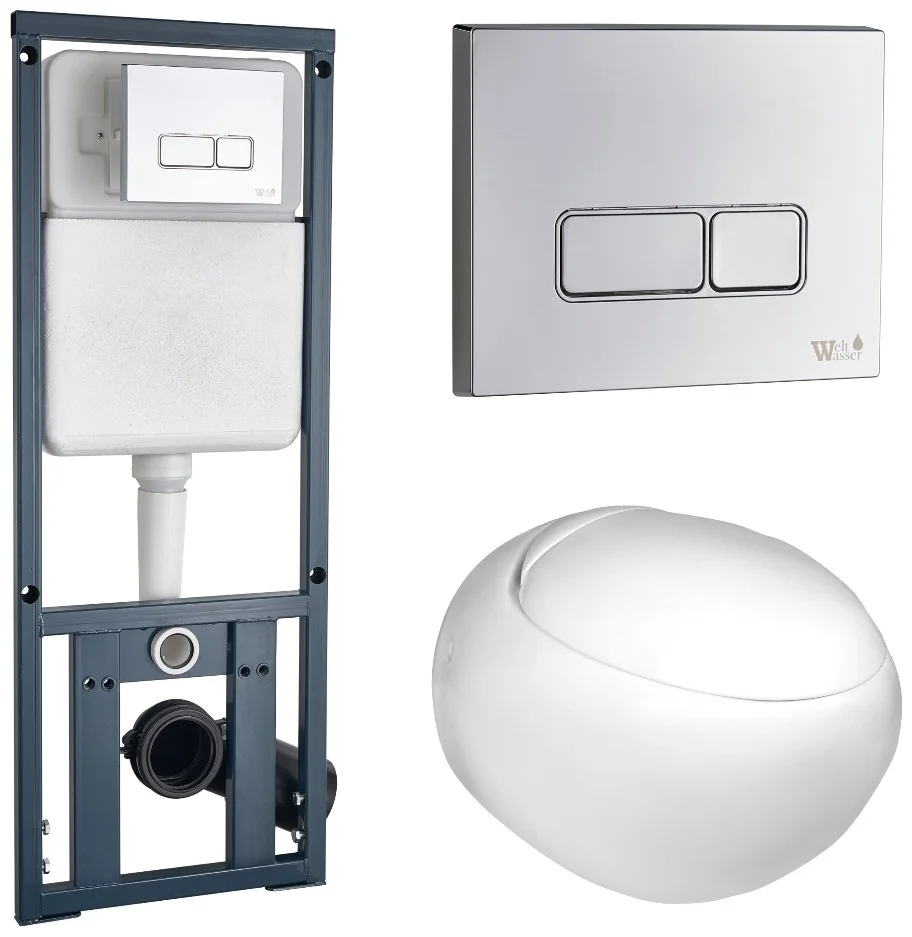 Инсталляция комплект WeltWasser MJ4102 MARBERG 410 + JECKENBACH 004 GL-WT + MAR 410 SE-CR белый