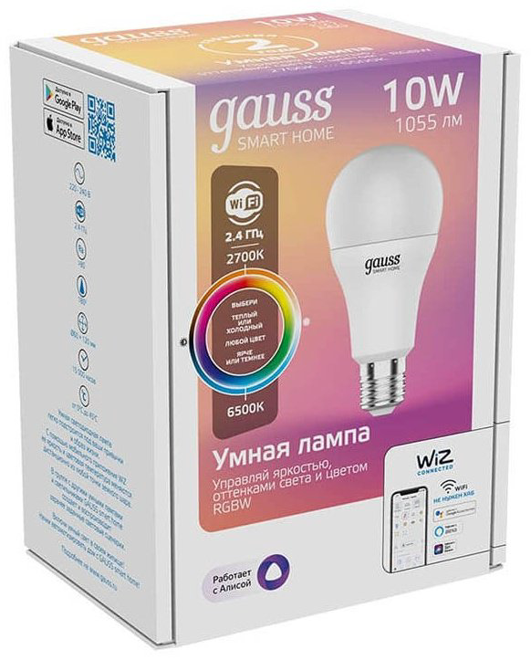 Gauss 10W E27, светодиодная, RGB купить,NaN