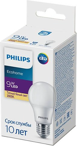 Philips 9W E27, светодиодная, теплый белый купить,NaN