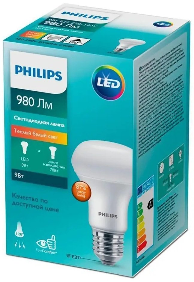 Philips 9W E27, светодиодная, теплый белый купить,0