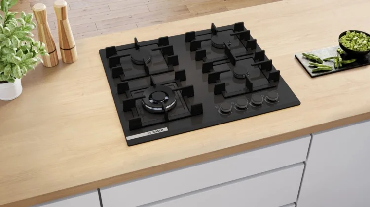 Газовая варочная панель Bosch PNK6B6P40R Black
