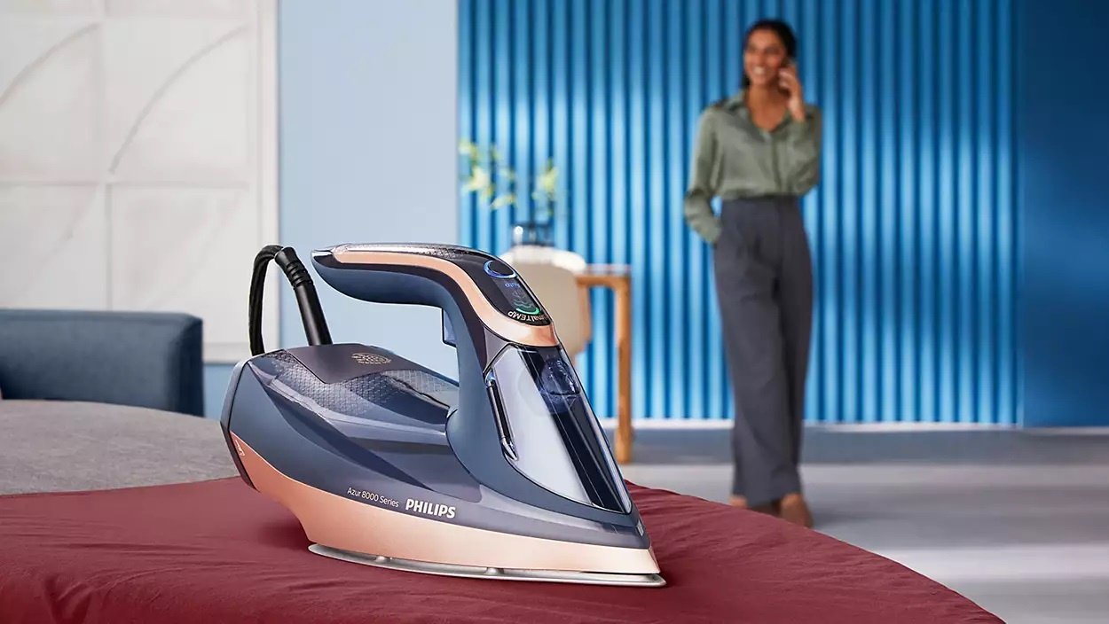 Утюг Philips Azur 8000 DST8050/20 синий, золотистый - ForteMarket Утюг Philips Azur 8000 DST8050/20 синий, золотистый купить,0