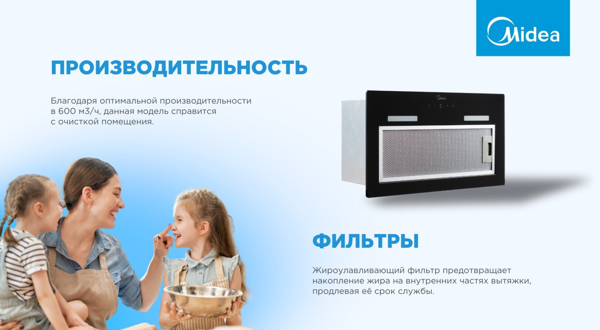 Вытяжка Midea MH60i550GB черный купить,69990