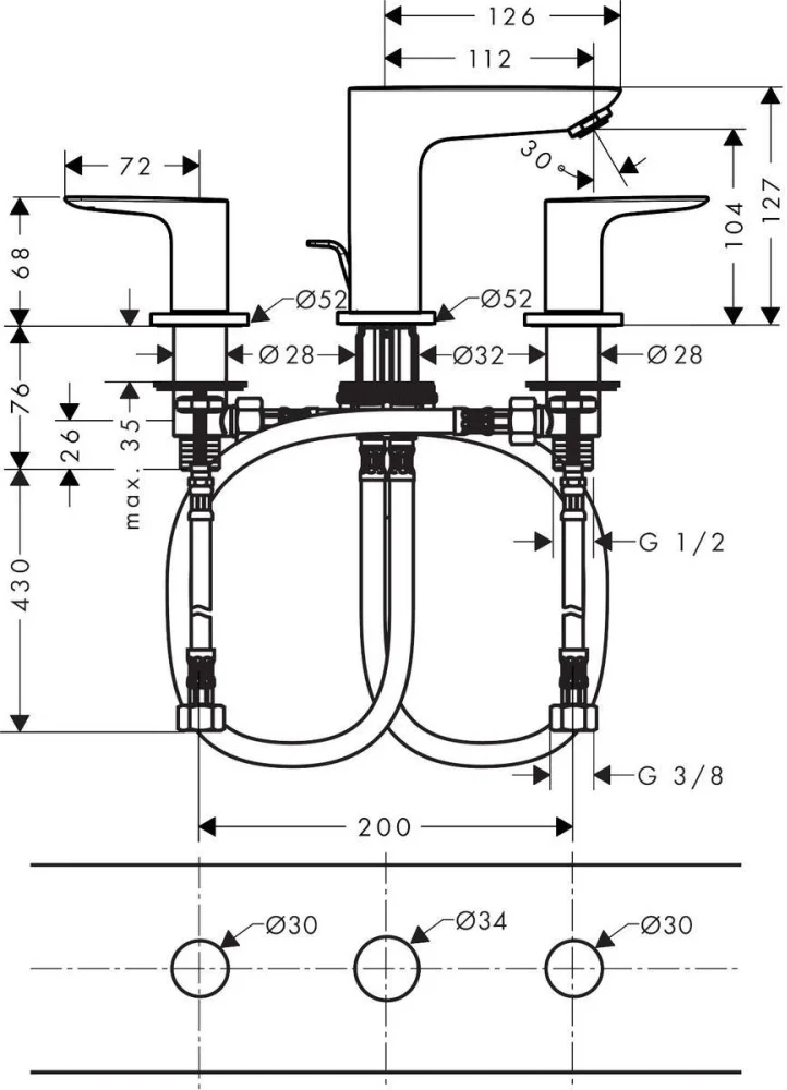 Смеситель Hansgrohe Talis E 71733670 черный