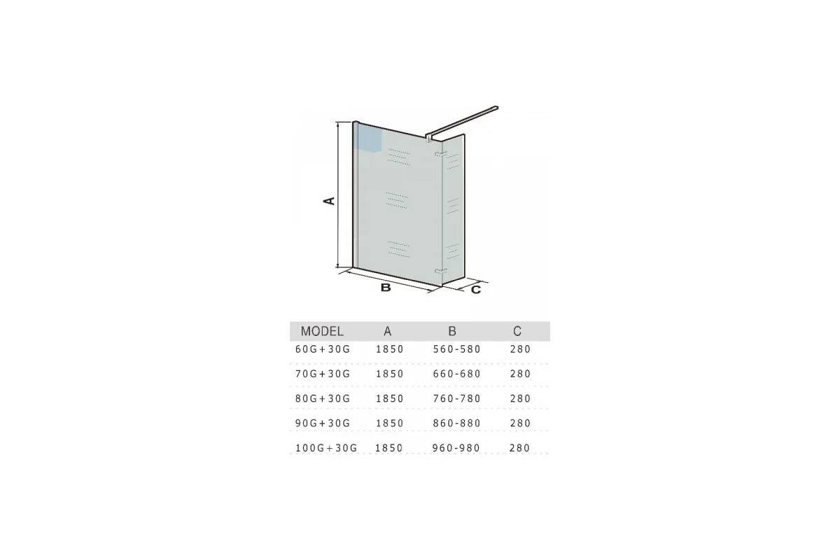 Душевое ограждение WeltWasser WW400 80G+30G 80х30х185см