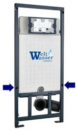 Инсталляция комплект WeltWasser MM50764 MARBERG 507 + MERZBACH 043 MT-BL + MAR 507 RD GL-WT черный