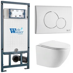 Инсталляция комплект WeltWasser MM50758 MARBERG 507 + MERZBACH 043 GL-WT + MAR 507 RD GL-WT белый