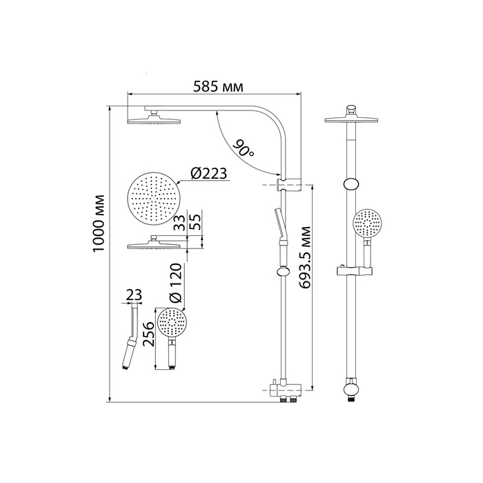 Душевой гарнитур Iddis Swipe SWI3F97i76 хром