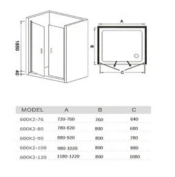 Душевое ограждение Weltwasser WW600 600K2-100 100x185см