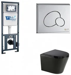Инсталляция комплект WeltWasser MS41061 MARBERG 410 + SALZBACH 043 GL-BL + MAR 410 RD CR черный