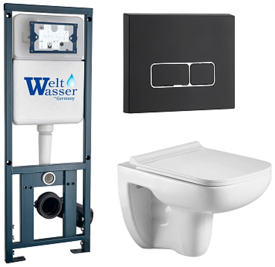 Инсталляция комплект WeltWasser MK4106 MARBERG 410 + KEHLBACH 004 GL-WT + MAR 410 SE MT-BL белый