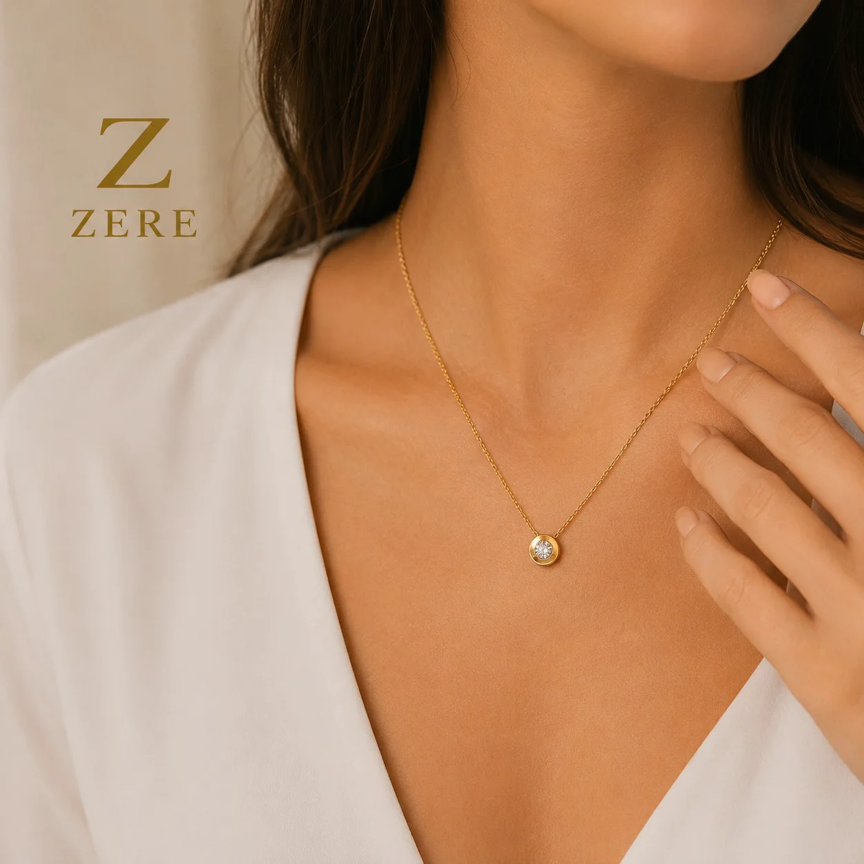 Цепочка с подвеской Zere ZR080534 золото 40см 0.98гр купить,93100
